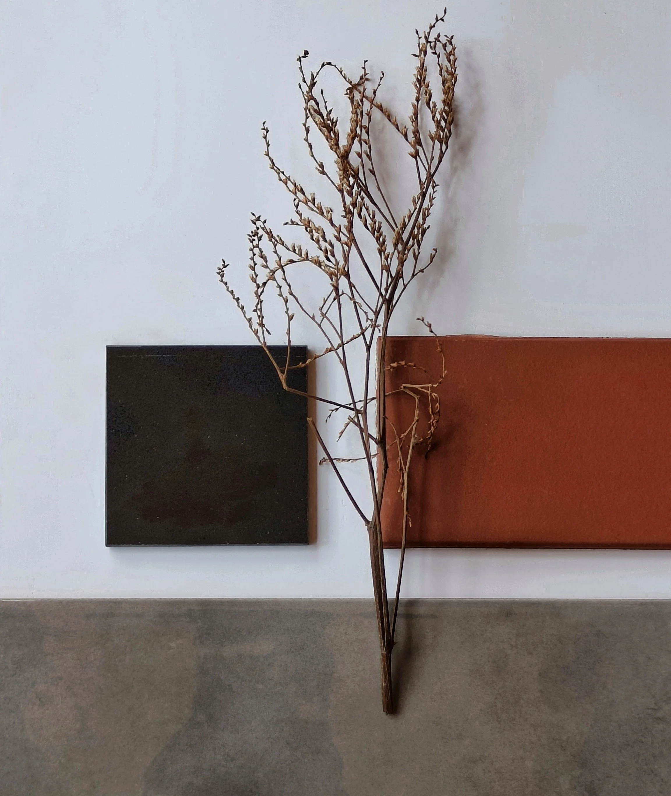 Material palette: Indigo and Terracotta