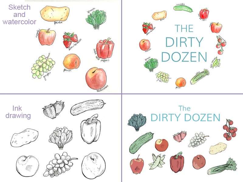 Moving from hand drawn sketches to digital images.
