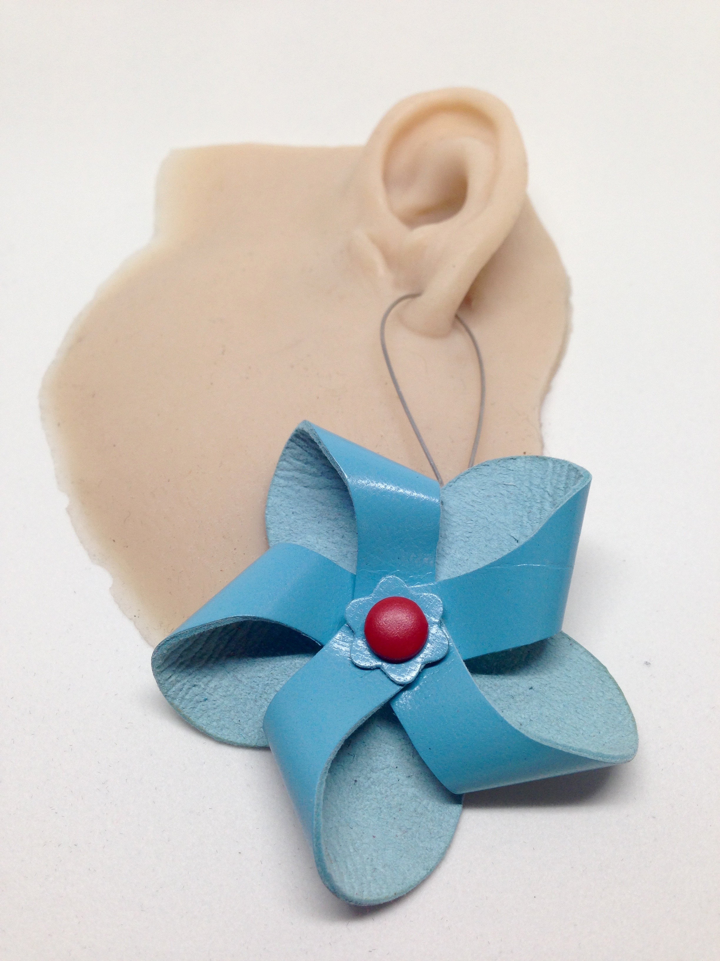 Turquoise Pinwheel Flower earrings