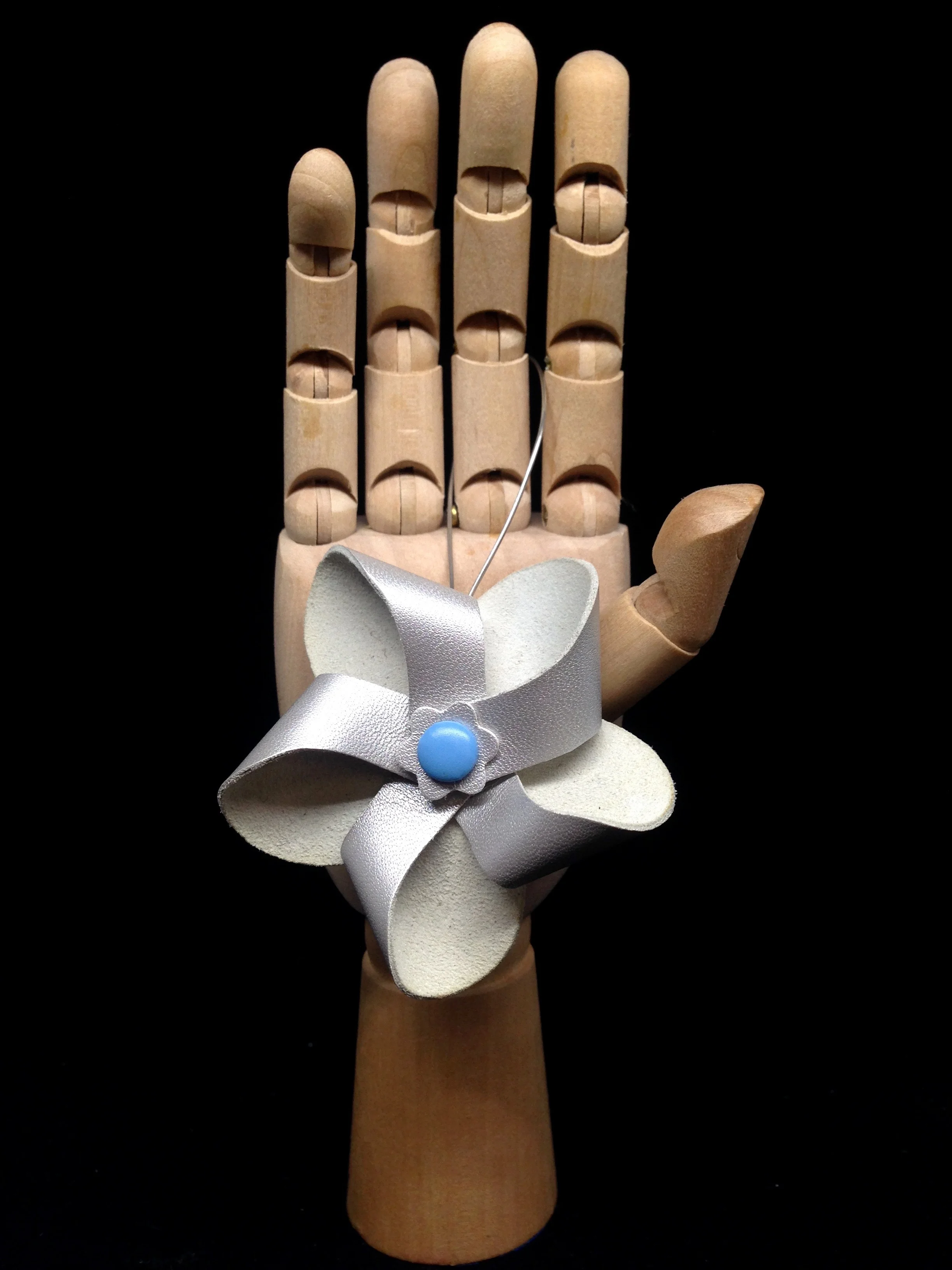 Silver Pinwheel Flower earrings