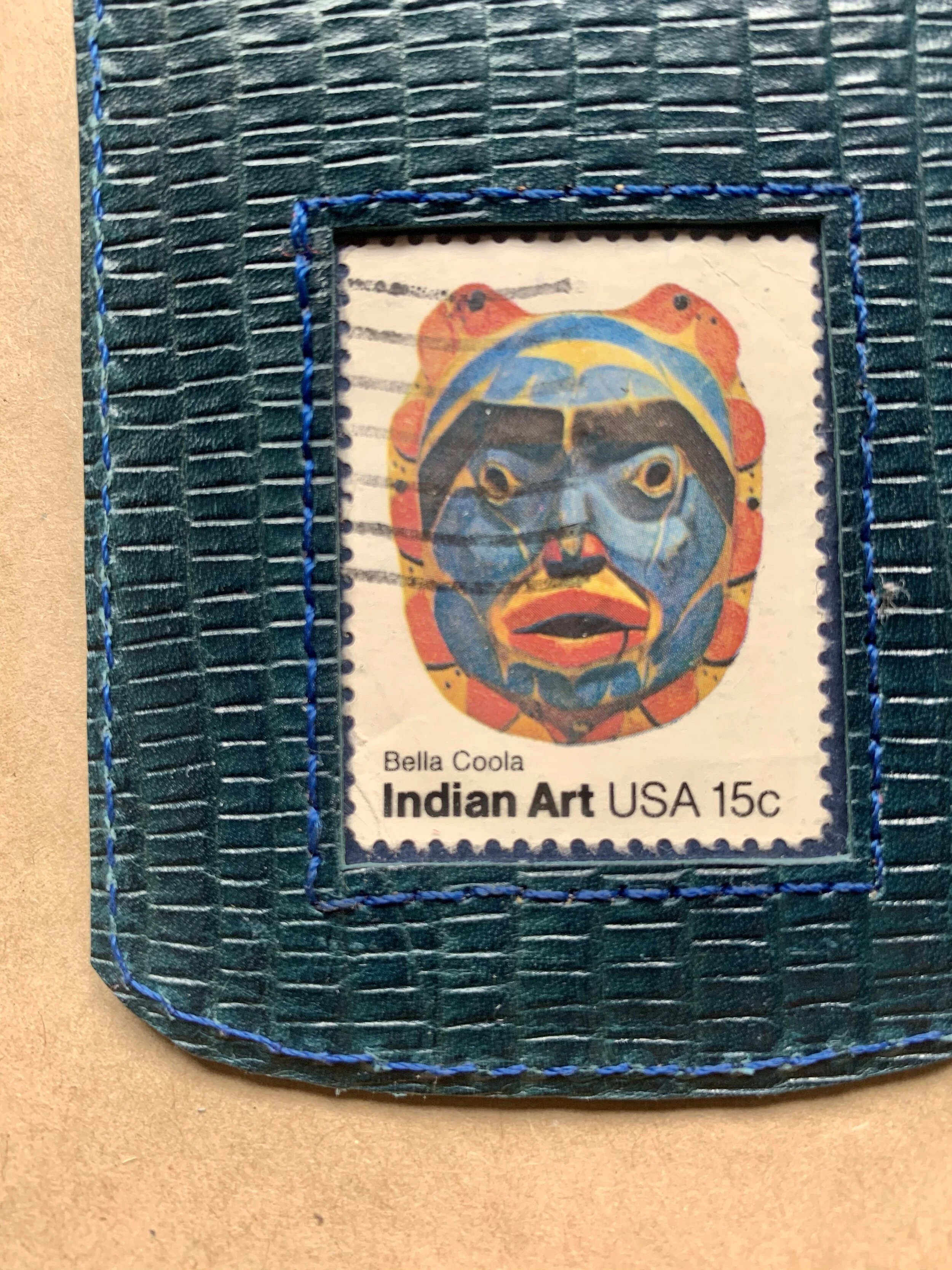 USA Native American art - Teal lizard