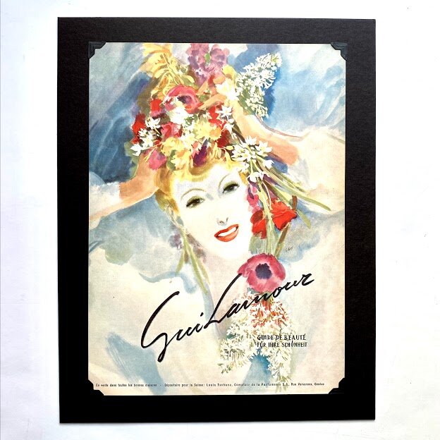 Vintage Gui Lamour Ad - Floral Lady