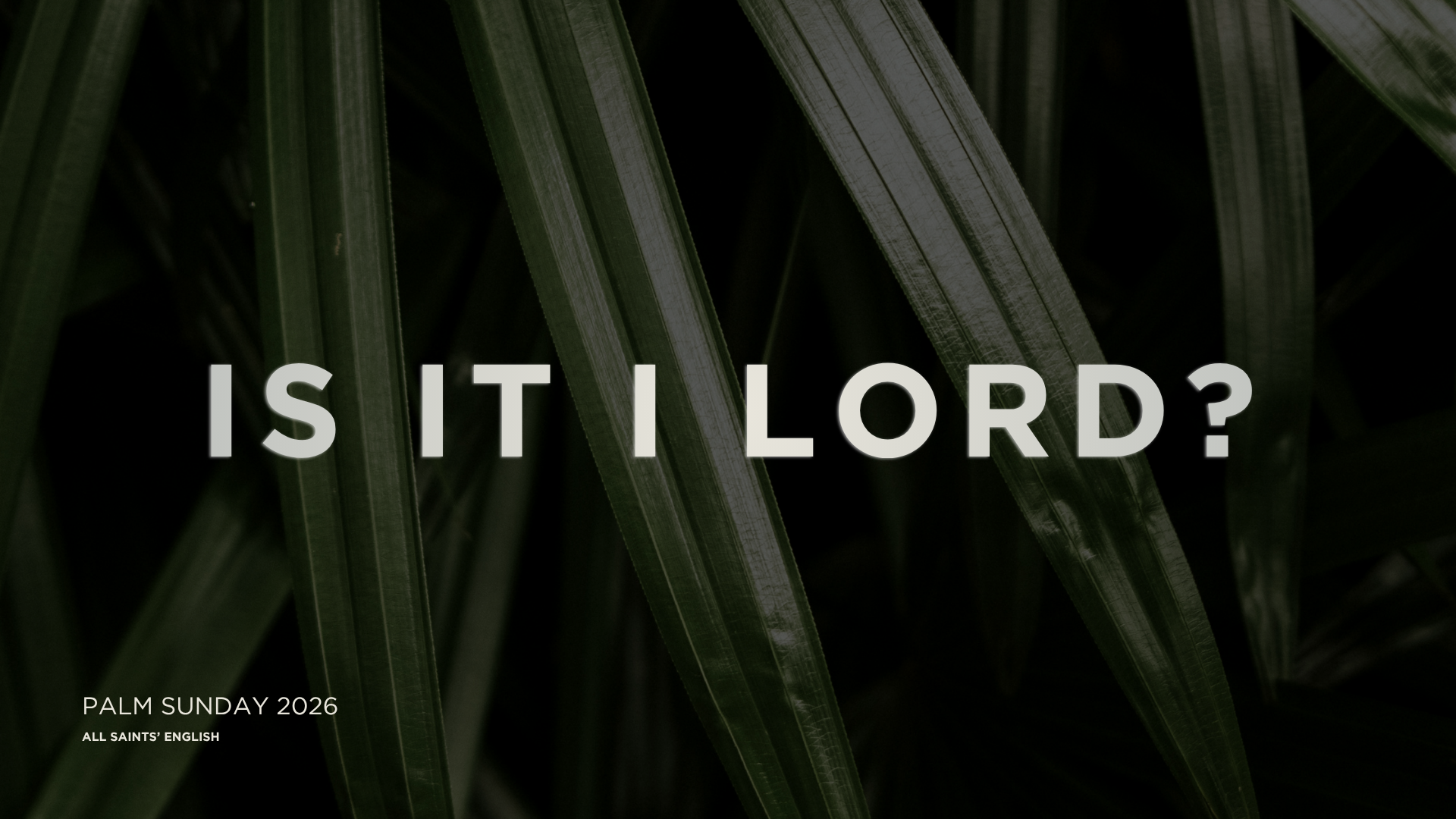 Is it I Lord? | Palm Sunday 2026