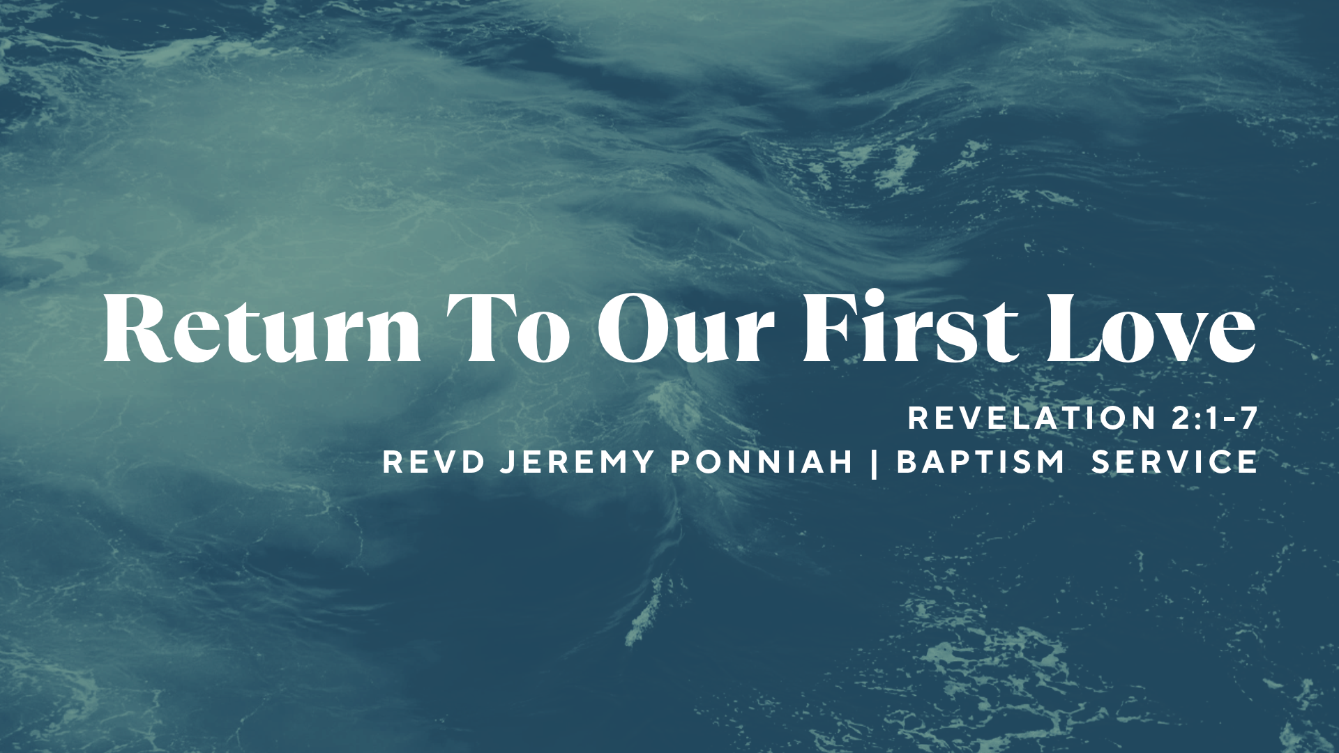 Return To Our First Love