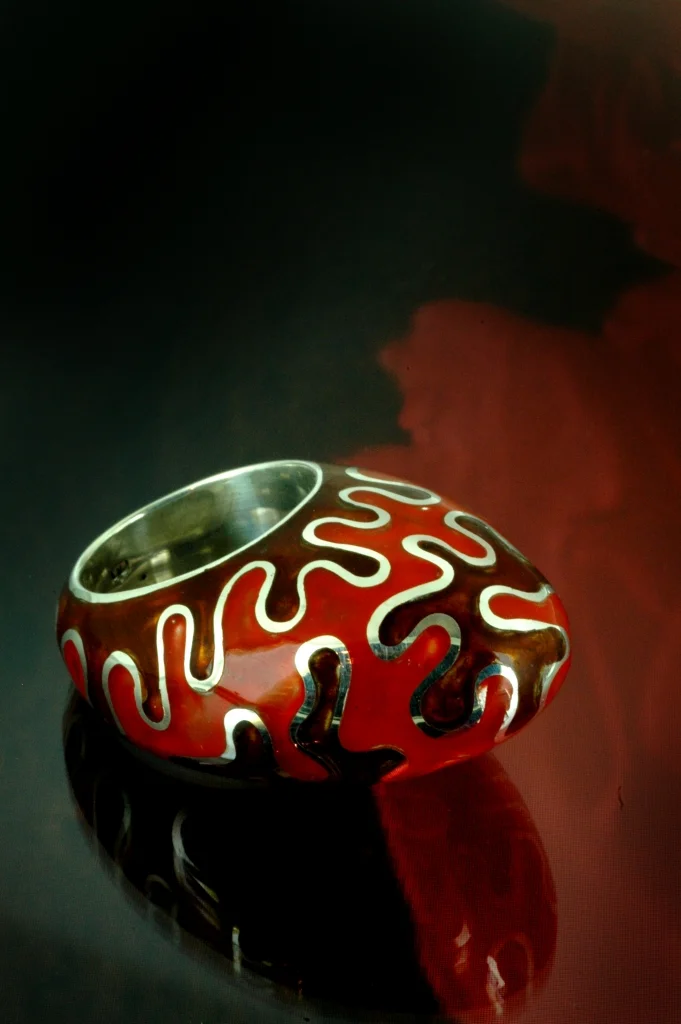 кольцо ИНА БАУШ серебро,эмаль 2012