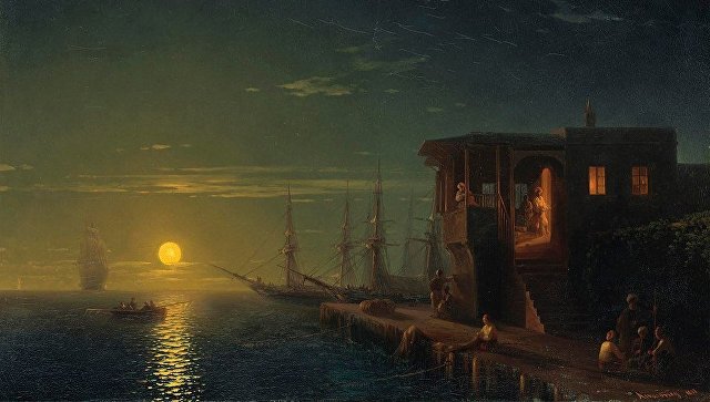 В 2016 году фаворитом аукциона Christie’s стало полотно Ивана Айвазовского «Османская кофейня в лунном свете», которое ушло с молотка за 194,5 тыс. фунтов стерлингов