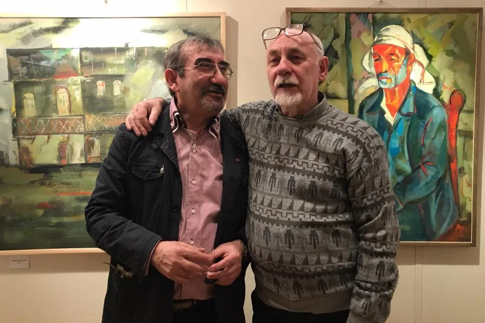 Юрий Григорян с художником Анатолием Октябрьским в Российской Академии художеств