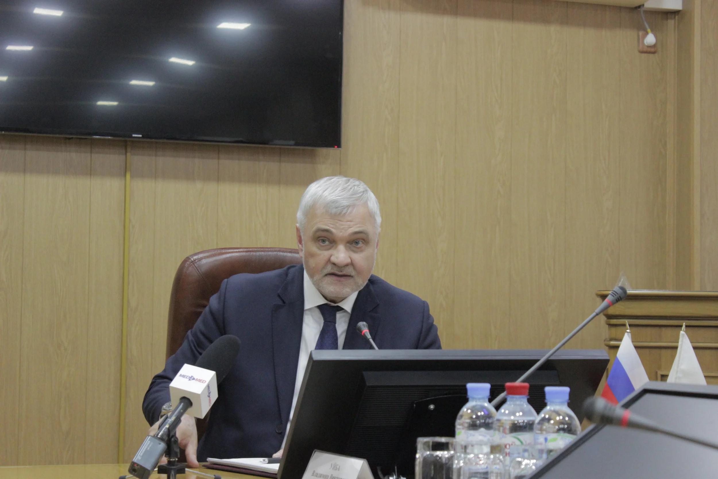 Руководитель Федерального медико-биологического агентства России Владимир Уйба провел пресс-конференцию по итогам работы ФМБА в 2017 году
