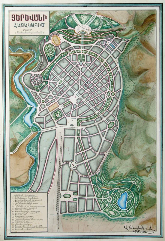 Более поздний генплан Еревана, созданный в 1932 году | wikipedia.org