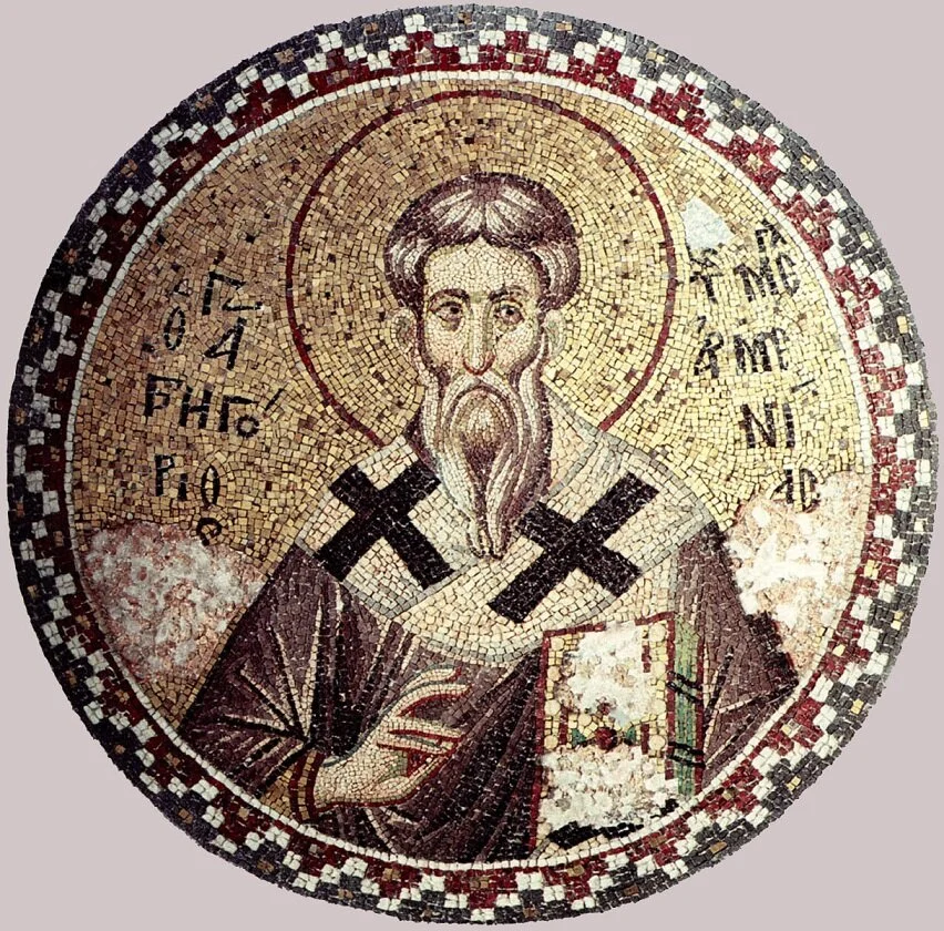 svg> Мозаика, изображающая святого Григория — Просветителя Армении. Источник: хризма.рф