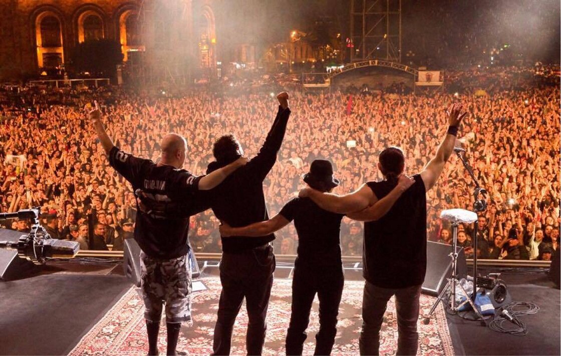 System of a Down's outdoor concert in commemoration of the Centennial of the Armenian Genocide in Yerevan's Republic Square took place on April 23, 2015, three years to the day Serzh Sargsyan was ousted as Prime Minister (Photo: Greg Watermann; System of a Down Instagram page)