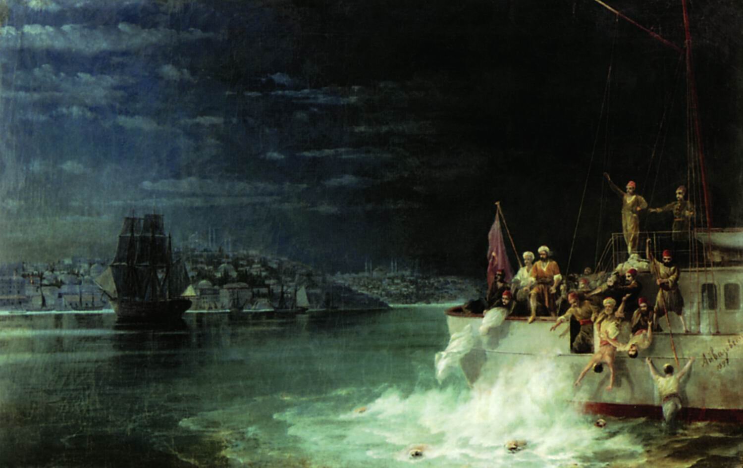 «Ночь. Трагедия в Мраморном море». 1897. Частное собрание. Источник:    Liveinternet