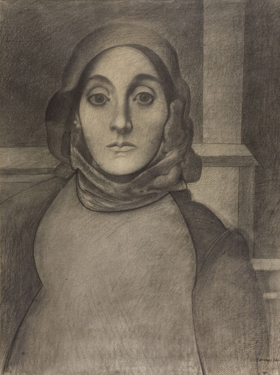 The Artist’s Mother, 1926 or 1936, charcoal on laid paper, 24 13/16 x 19 1/8 in. (63 x 48.6 cm). Art Institute of Chicago. Worcester Sketch Fund, 1965.510. Photo    © The Art Institute of Chicago