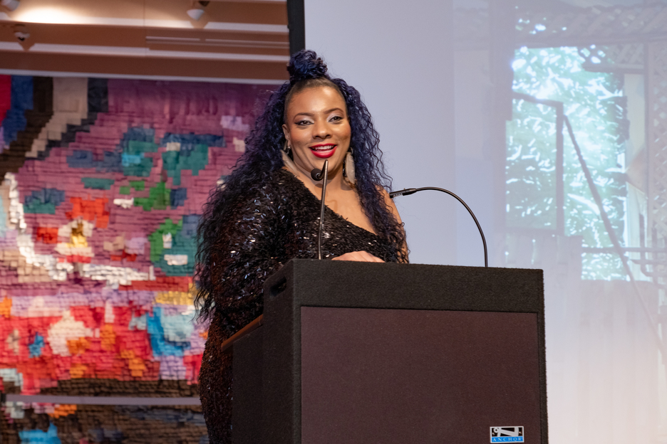 One of the evening's honorees, Artist Abigail DeVille