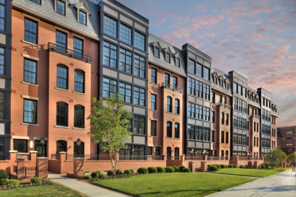 Exterior of Gaslight Square condominiums in Rosslyn. Image by Morgan Howarth.