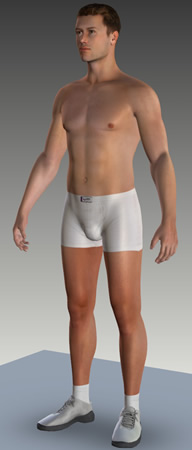 A STANDARD MALE FIT MODEL. 