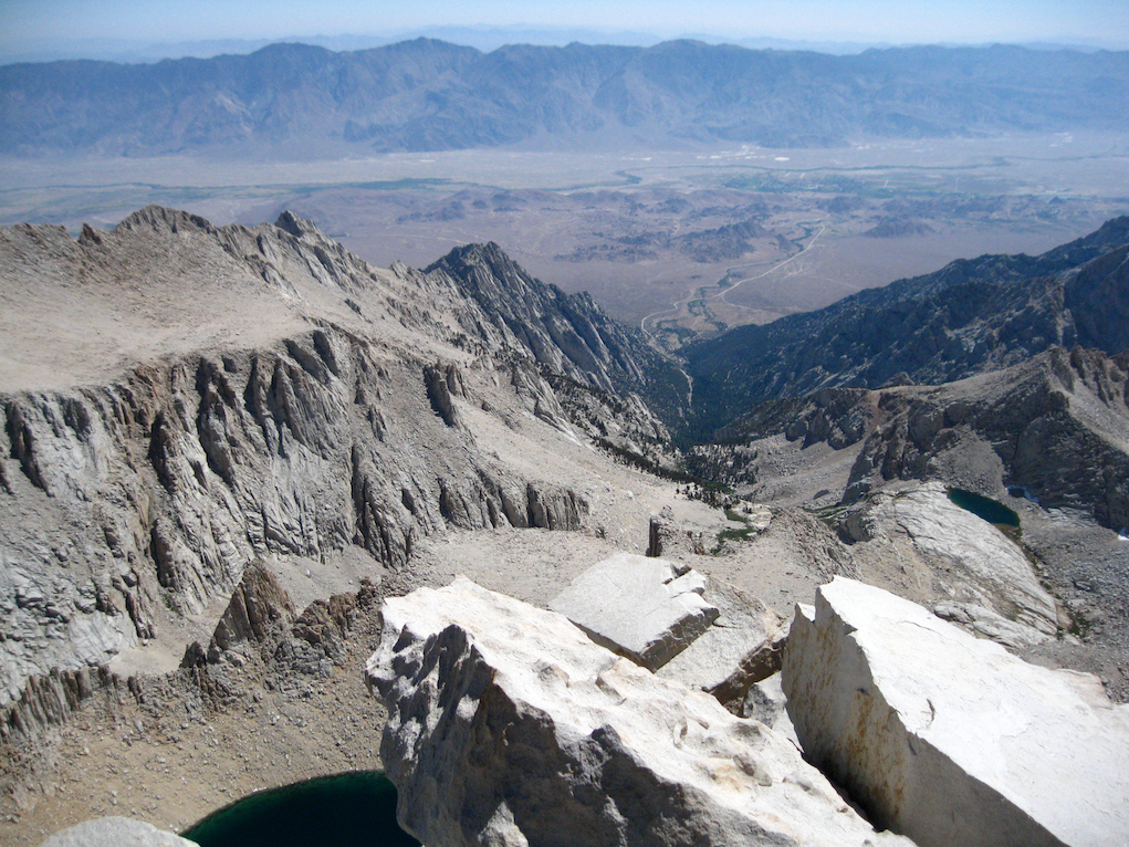 The view from the summit of Mt. Whitney