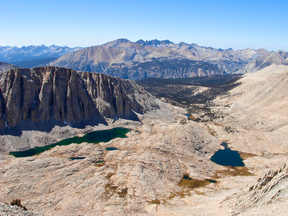  View of Guitar Lake from high on Mount Whitney 