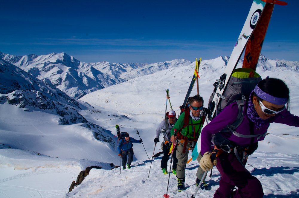 Climbing on the last day of the Ortler ski tour