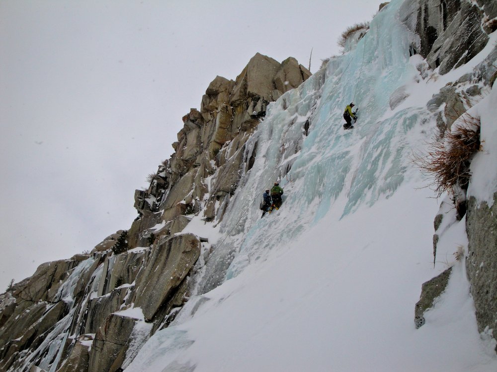 Ice climbing in Lee Vining Canyon