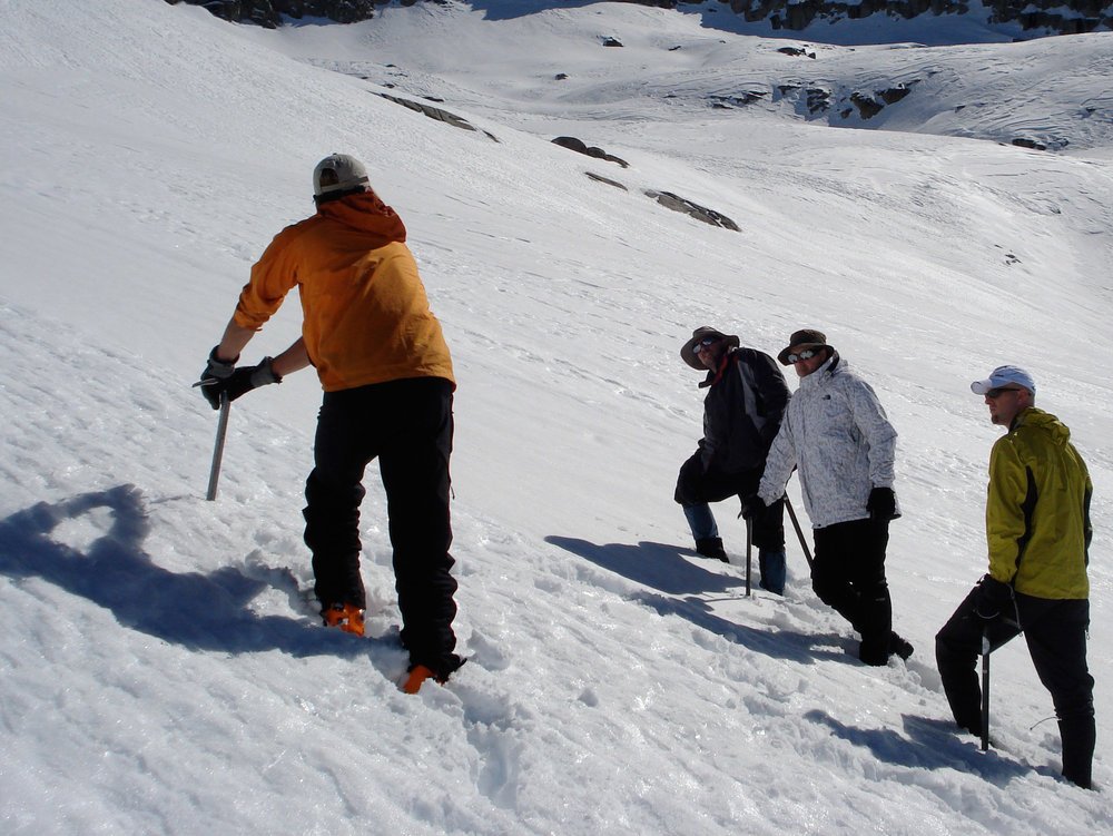 Snow climbing practice