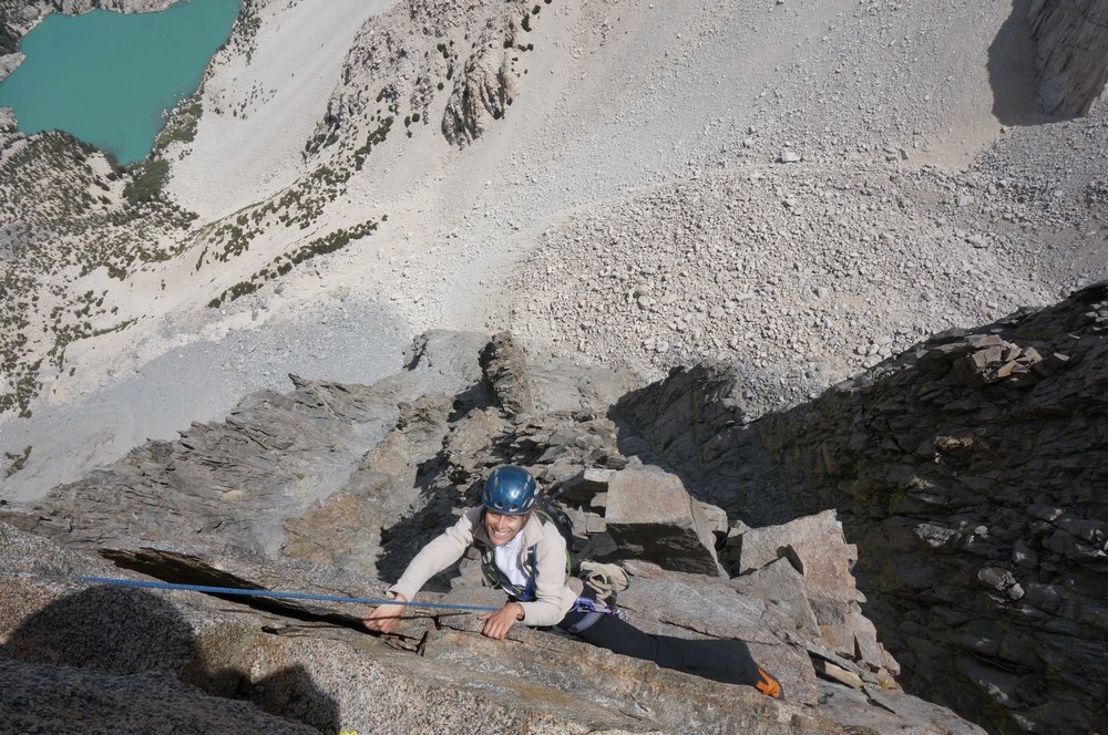 Climbing Temple Crag's Venutian Blind Arete