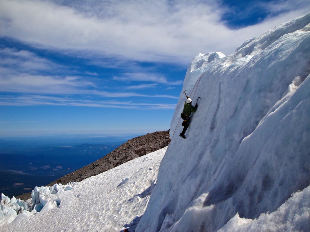 Summer Ice climbing on Mount Shasta