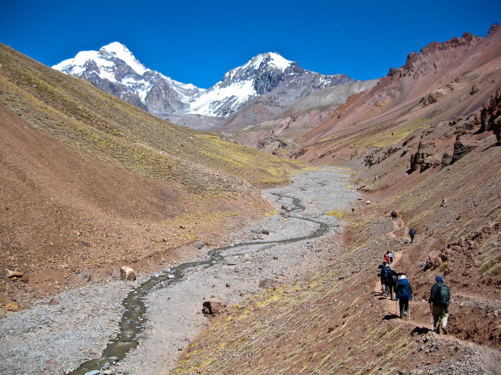 Approach to base camp on Aconcagua