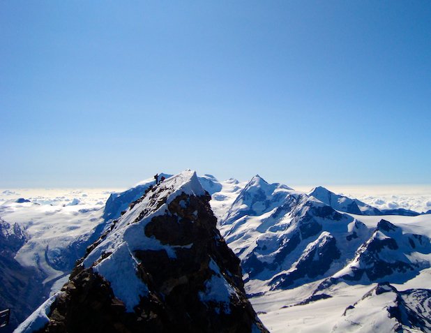 Climbers on the summit of the Matterhorn