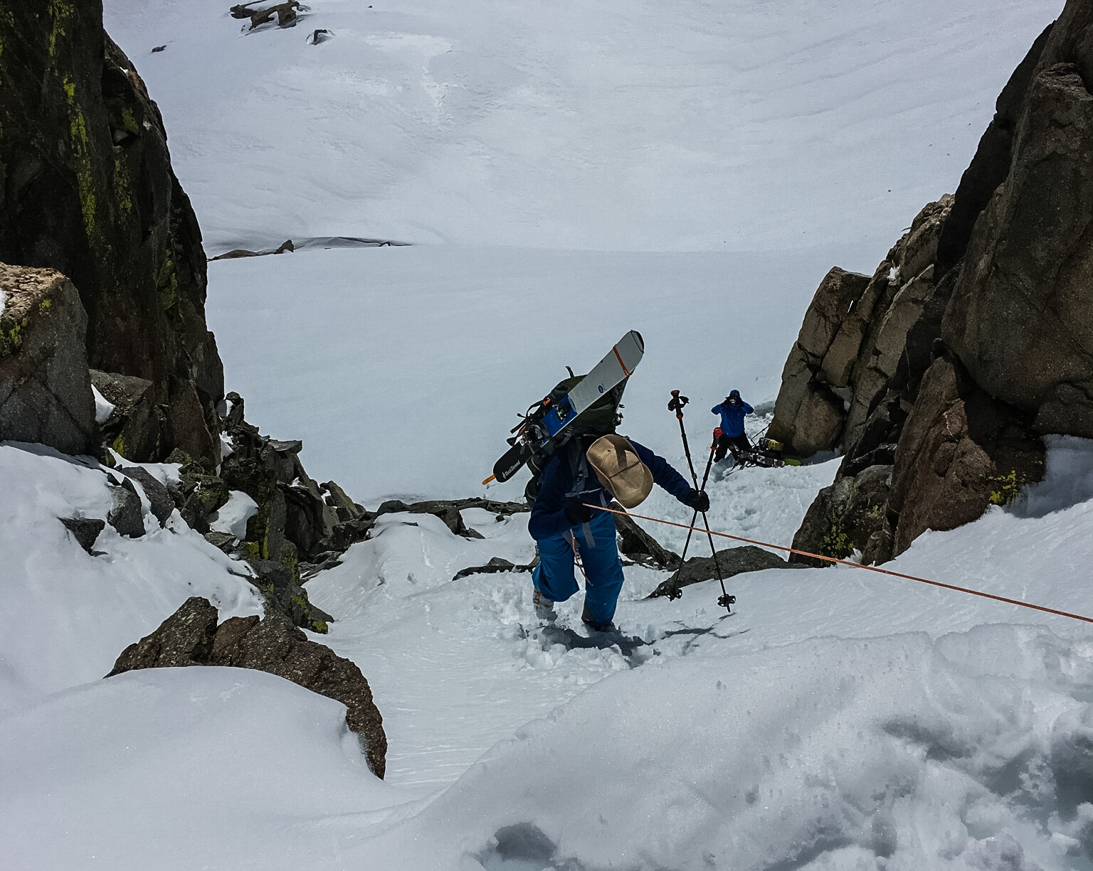 Roping up over Echo Col