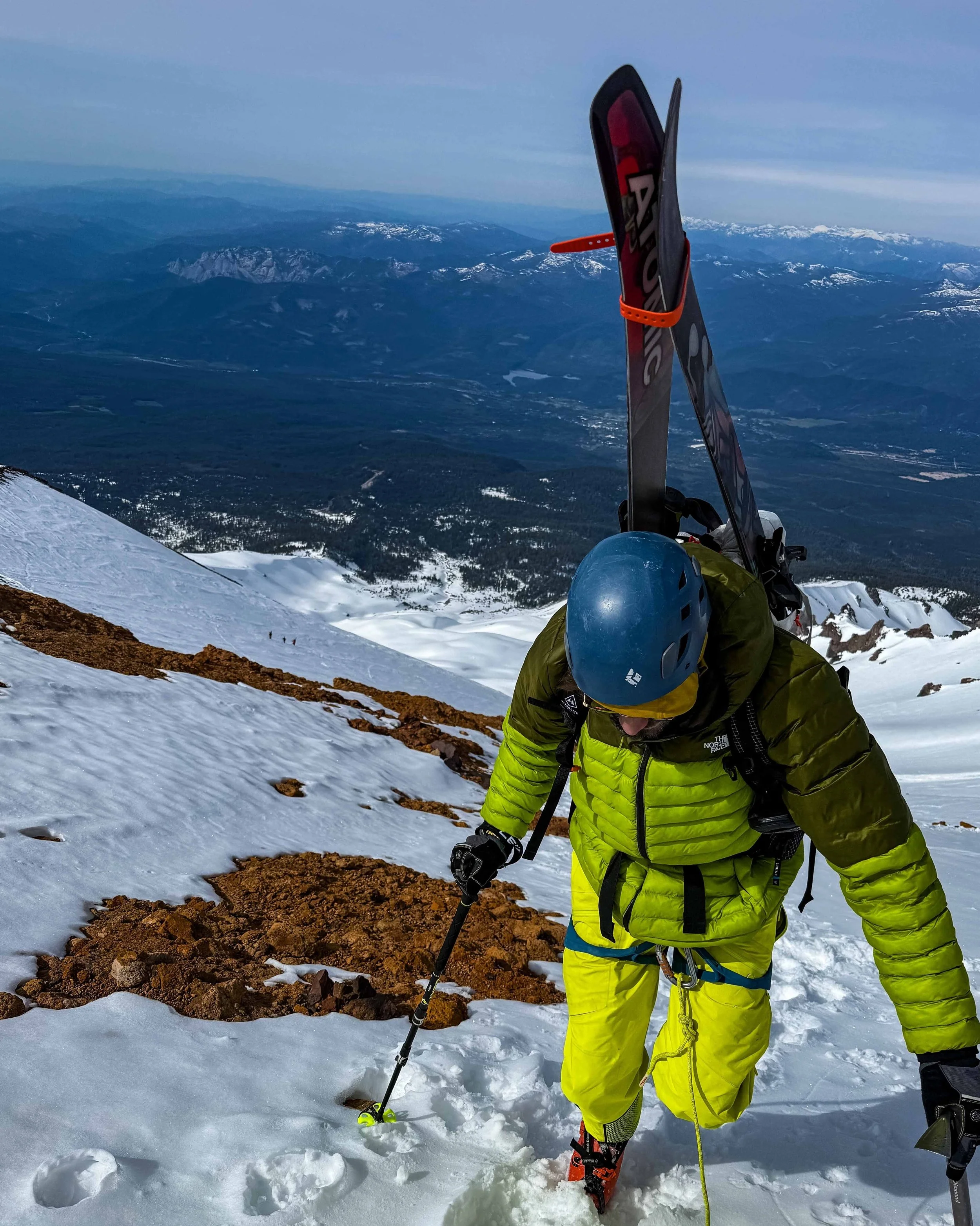The stoke is high on Mount Shasta this season! Climbing conditions are excellent and so is the skiing. The snowpack is holding up well above 9,000 ft. We still have a few spots left on our last ski descent May 29-31. #mountshasta #shastaski #mountain