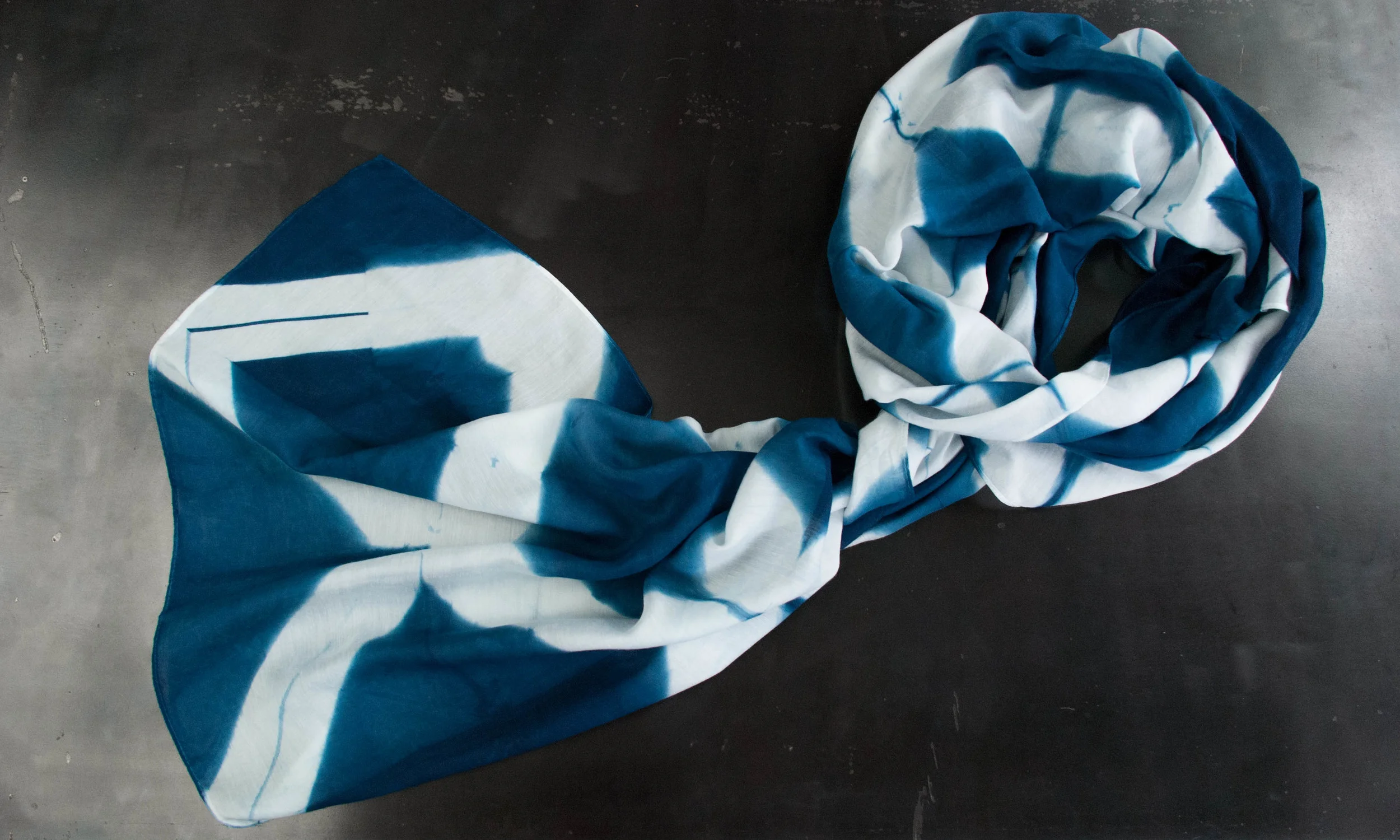 Itajime White Net Scarf