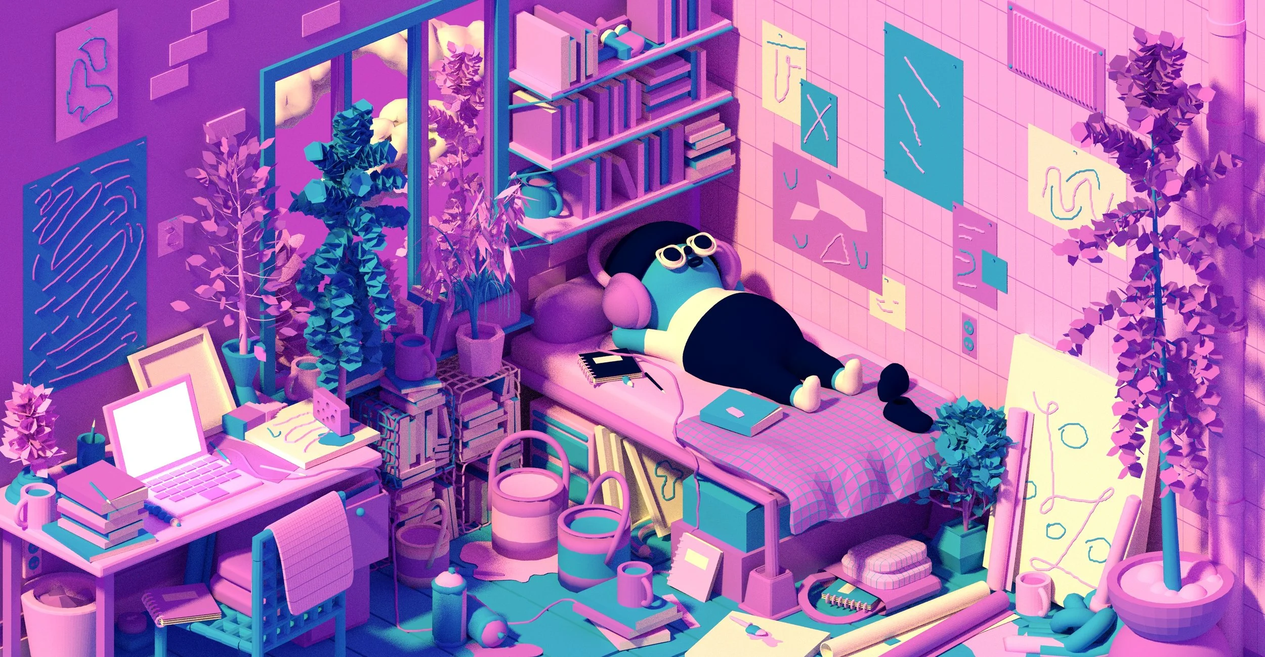 Art Sqool, 3D illustration for Bandcamp 2019, courtesy of Glanderco.jpg
