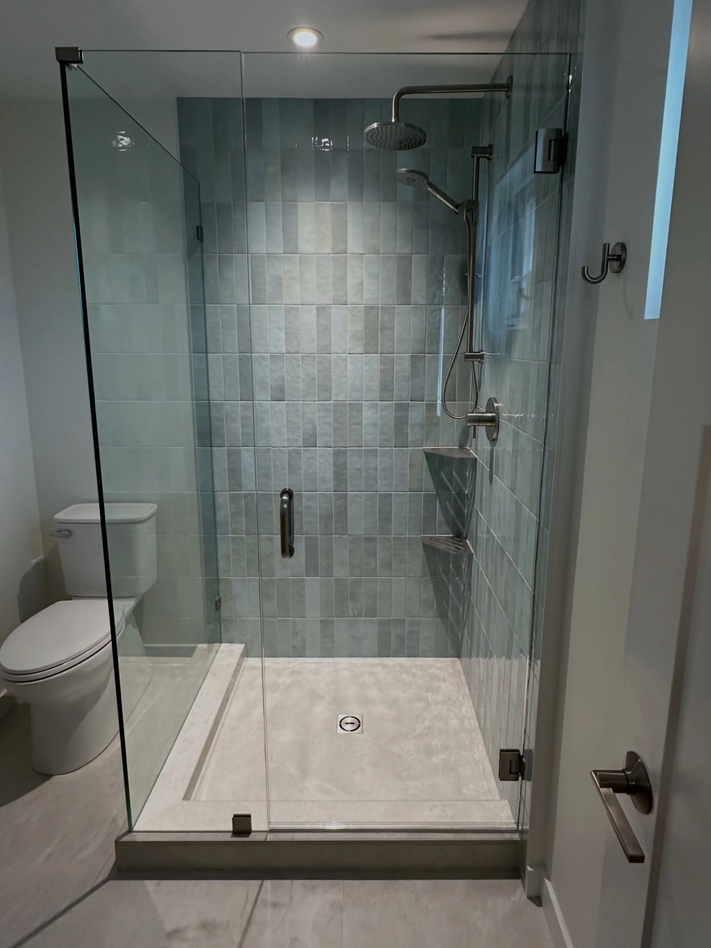 Here&rsquo;s a before &amp; after from our Coquitlam ensuite project.

To create a larger, more functional shower space, we removed a closet wall and installed a custom shower with an envelope pan to maximize every inch. Finished off with custom glas