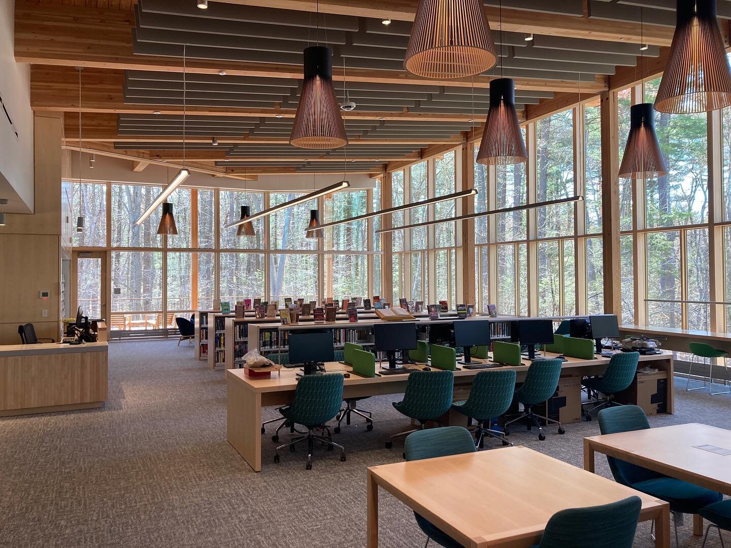 We&rsquo;re excited to share recent, pre-opening photos of our new library in Norwell. The library&rsquo;s many connections to its beautiful, woodland site have exceeded expectations. We look forward to the library opening its doors to the public in 