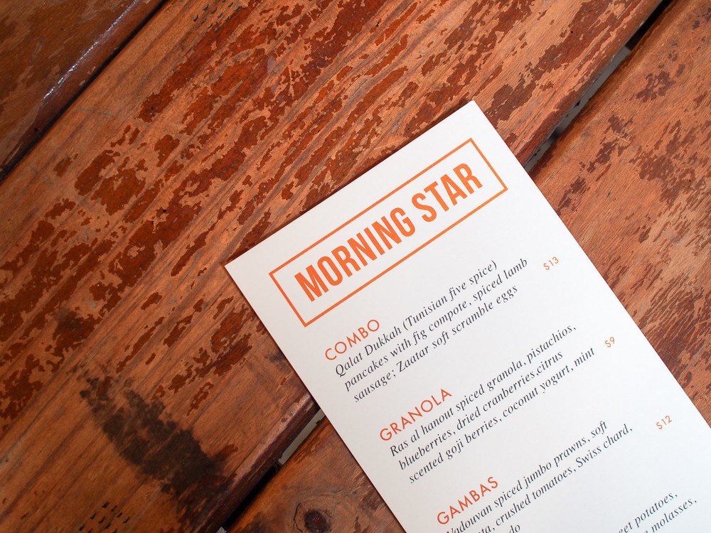 Morning Star Brunch Pop-Up Menu