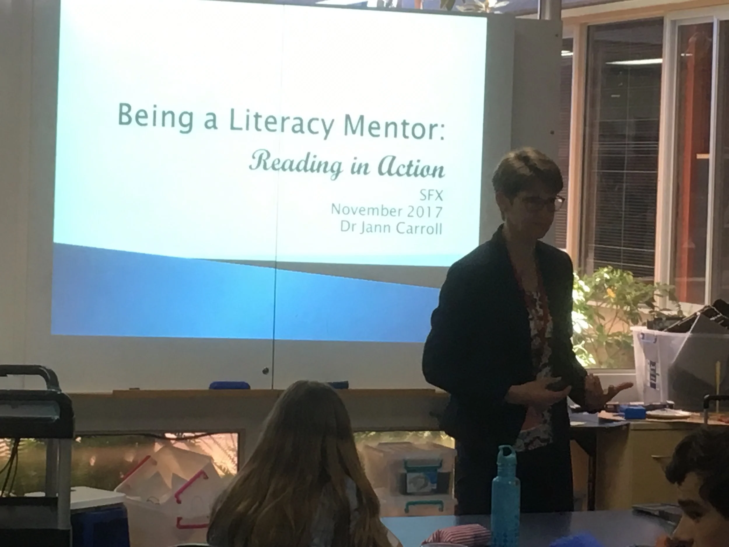 Dr Jann Carroll provides literacy mentor training to senior school mentors