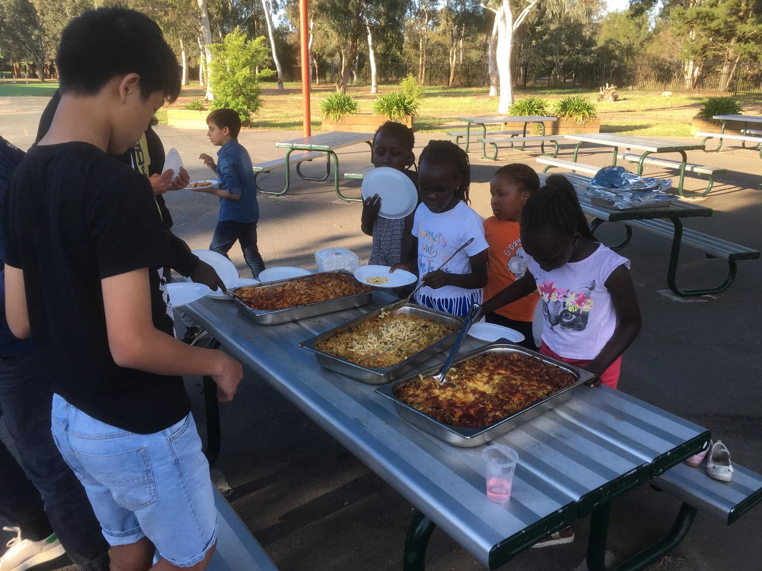 Everyone enjoyed the food and the beautiful evening