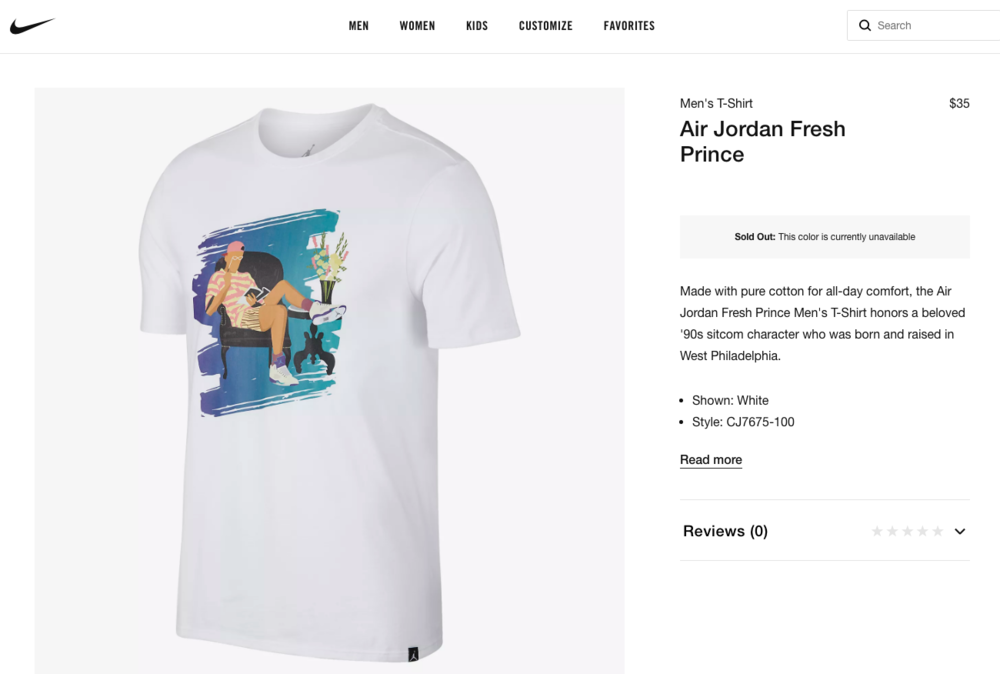 AIR JORDAN FRESH PRINCE SHIRT