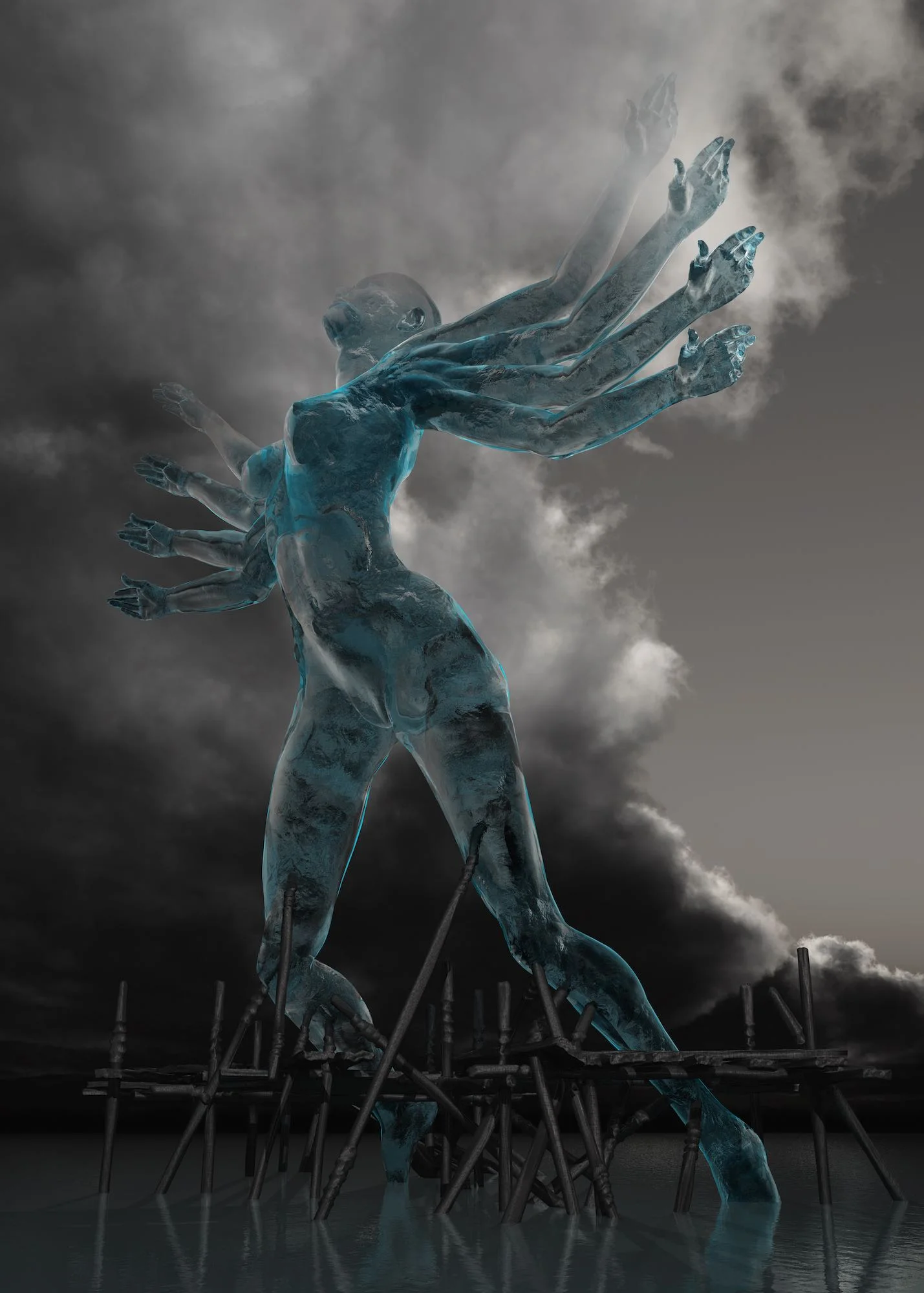 "Pesa el aire" (5), 2016. Infografía sobre papel montada en aluminio. 105x75 cm