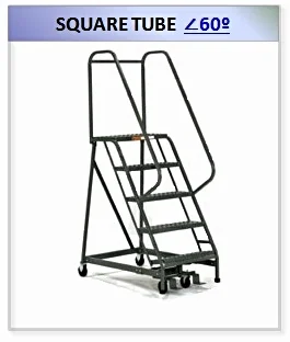 Square Tube Rolling Ladder