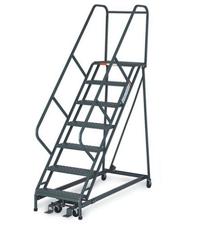Gray 16 Step EGA VMS16 Steel Vertical Wall Mount Ladder W/O Rail Extensions 