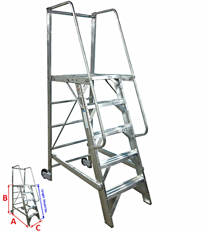 masker identificatie monster Aluminum Rolling Platform Ladder | Platforms and Ladders