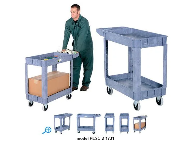 Plastic Utility Service Cart 3 Shelves