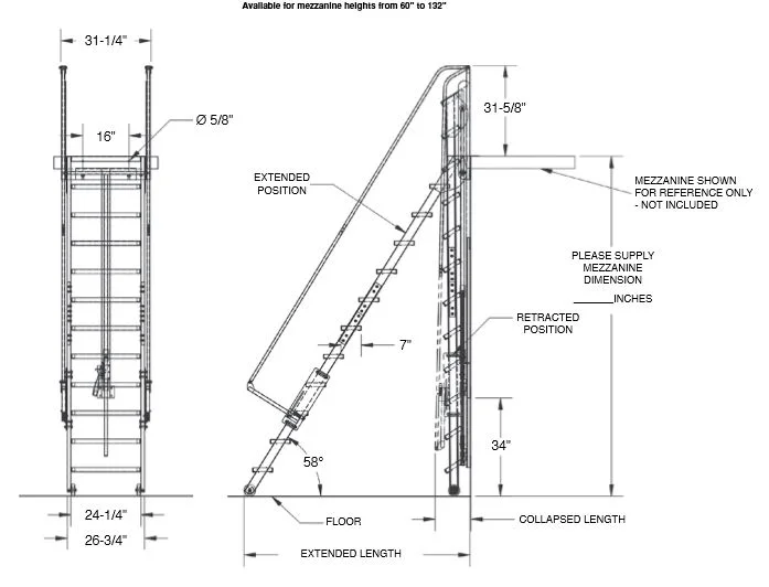 Retractable Stairway [Manual and Powered] Platforms and Ladders