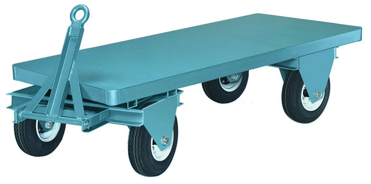 Steel Fifth Wheel Steer Trailer Pneumatic Wheels