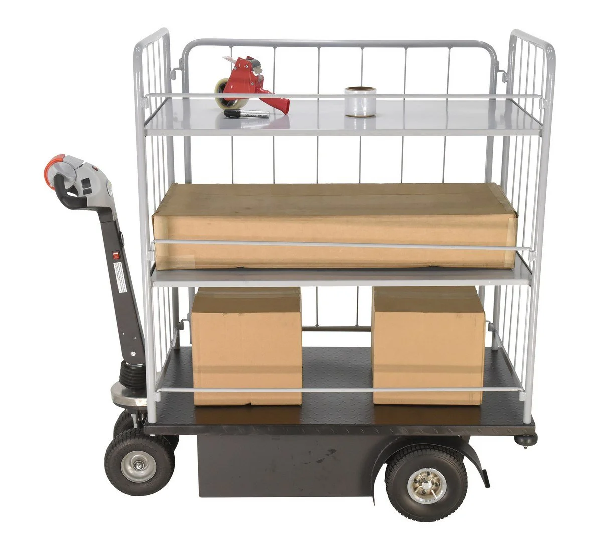 Steel Traction Drive Truck With 3 Shelves
