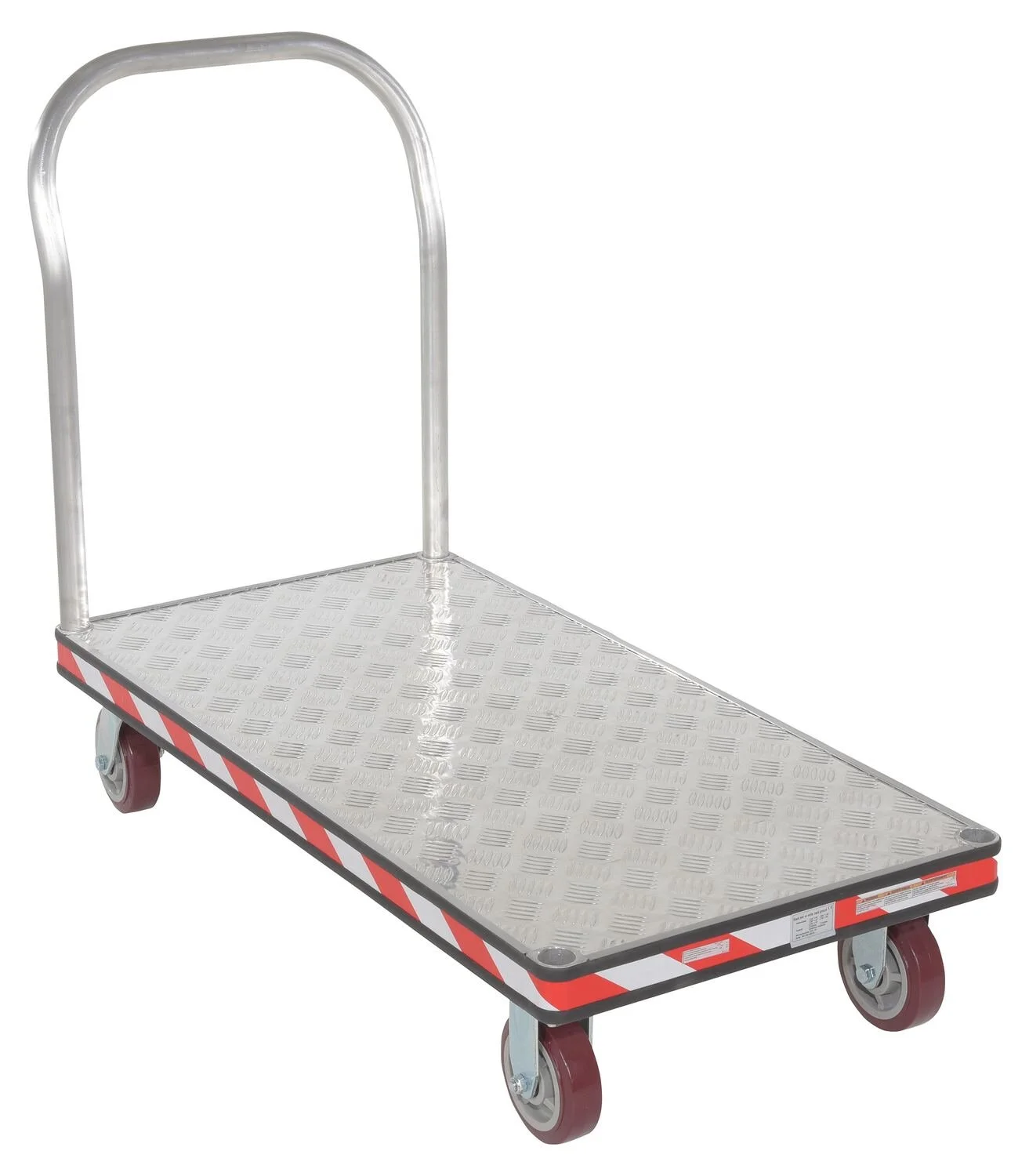 Aluminum Heavy Duty Single Handle Tread Plate Platform Truck