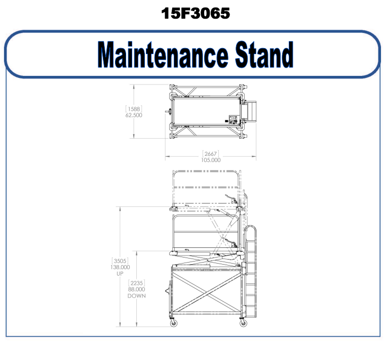 B5 Maintenance Stand - Model 15F3065 | Platform & Ladder