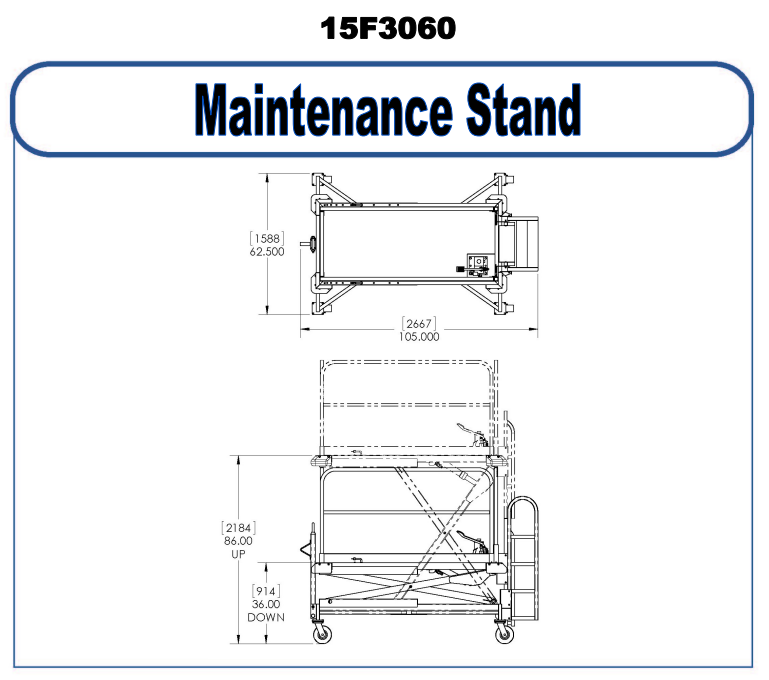 B4 Maintenance Stand - Model 15F4160 | Platform & Ladder